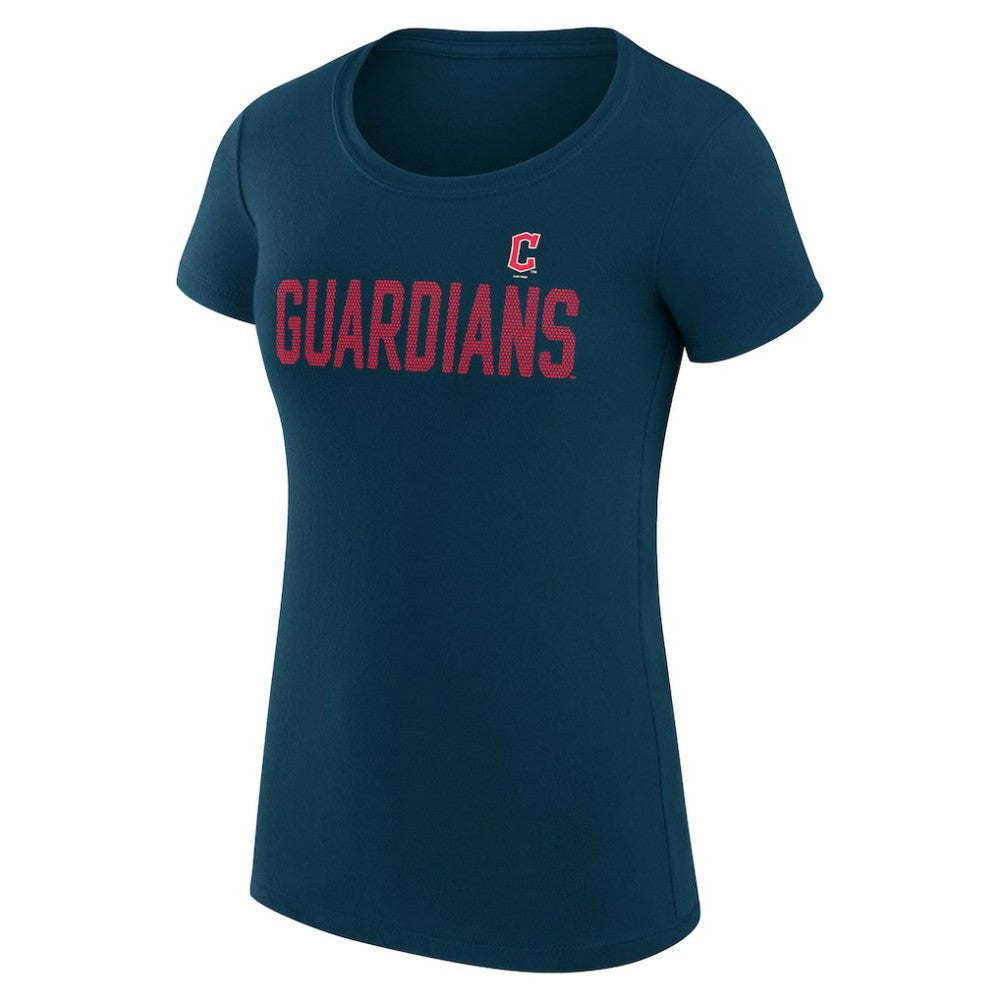 Cleveland Guardians G-III 4Her by Carl Banks Women's Super-Slim Fit Lightweight Dot Print T-Shirt Navy