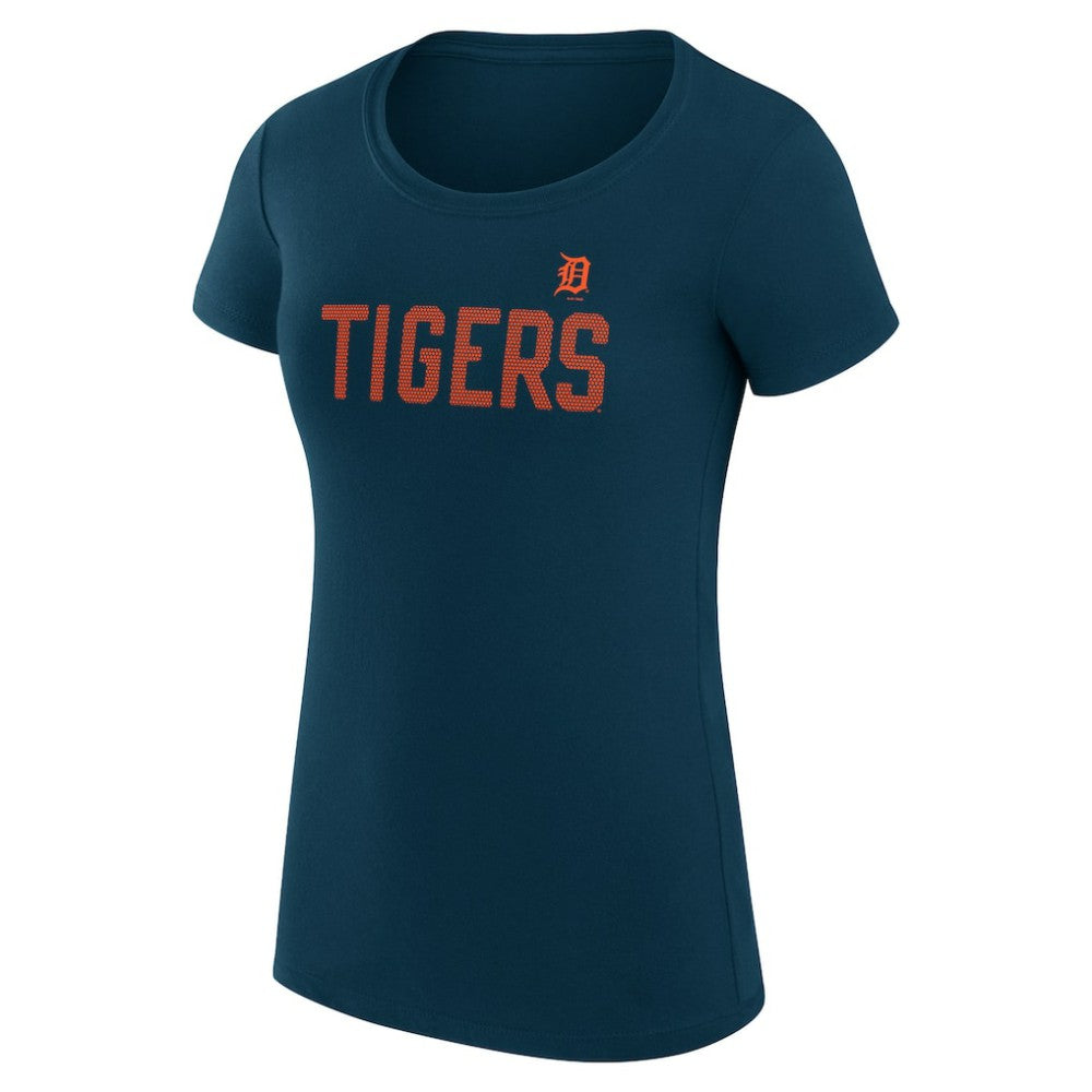 Detroit Tigers G-III 4Her by Carl Banks Women's Super-Slim Fit Lightweight Dot Print T-Shirt Navy