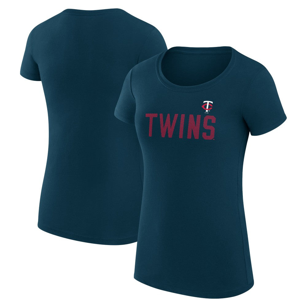 Minnesota Twins G-III 4Her by Carl Banks Women's Super-Slim Fit Lightweight Dot Print T-Shirt Navy