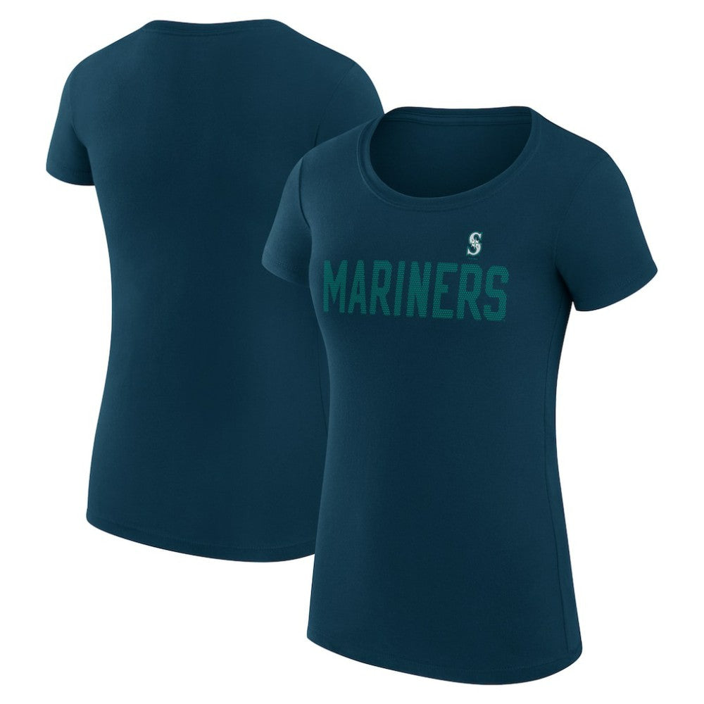 Seattle Mariners G-III 4Her by Carl Banks Women's Super-Slim Fit Lightweight Dot Print T-Shirt Navy
