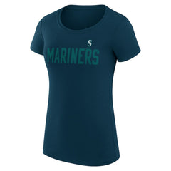 Seattle Mariners G-III 4Her by Carl Banks Women's Super-Slim Fit Lightweight Dot Print T-Shirt Navy