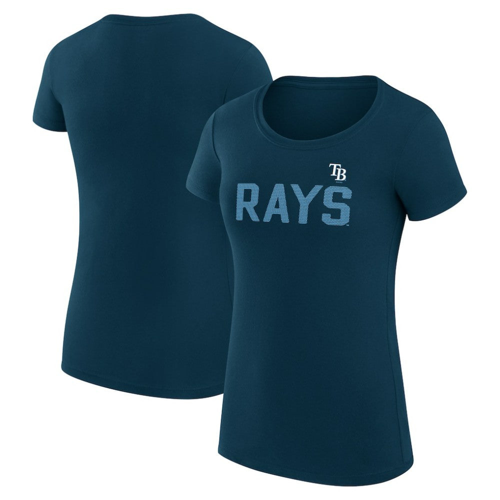 Tampa Bay Rays G-III 4Her by Carl Banks Women's Super-Slim Fit Lightweight Dot Print T-Shirt Navy