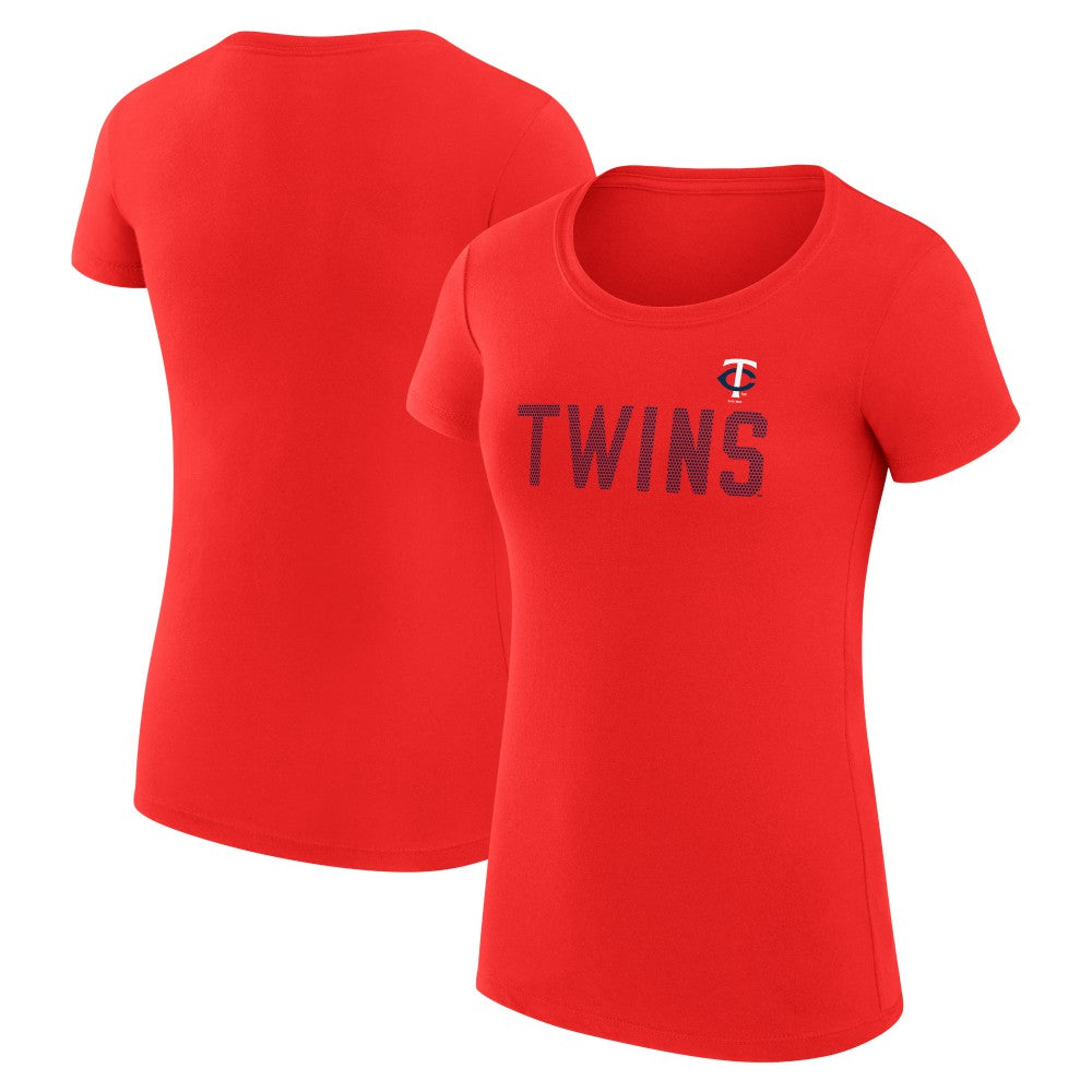 Minnesota Twins G-III 4Her by Carl Banks Women's Super-Slim Fit Lightweight Dot Print T-Shirt Red
