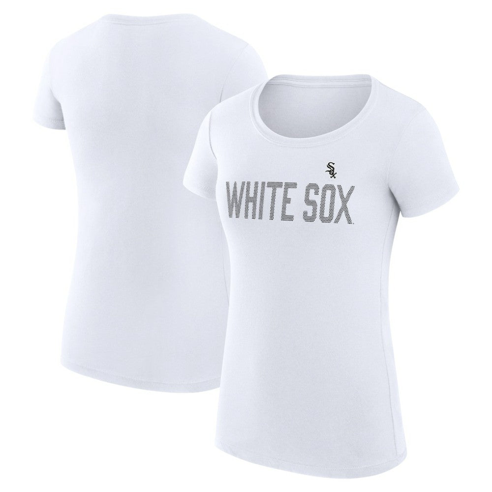 Chicago White Sox G-III 4Her by Carl Banks Women's Super-Slim Fit Lightweight Dot Print T-Shirt White