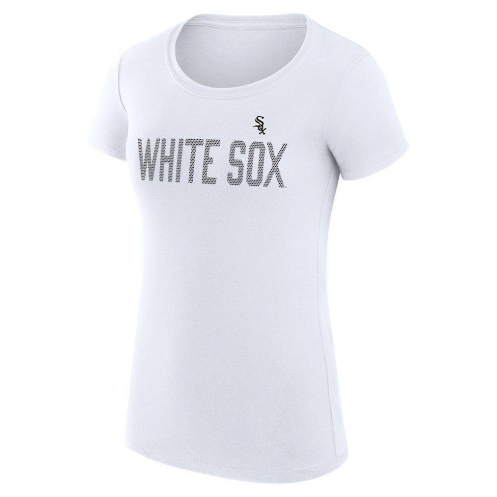 Chicago White Sox G-III 4Her by Carl Banks Women's Super-Slim Fit Lightweight Dot Print T-Shirt White