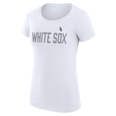 Chicago White Sox G-III 4Her by Carl Banks Women's Super-Slim Fit Lightweight Dot Print T-Shirt White