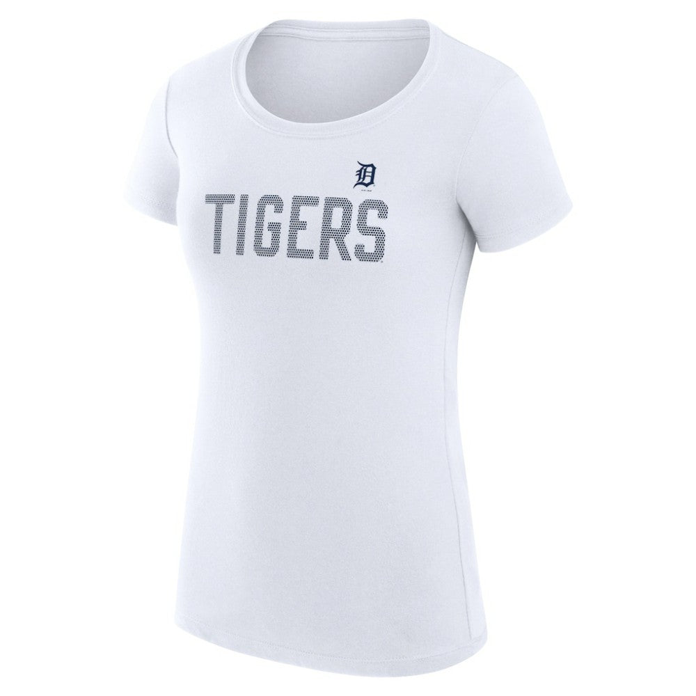 Detroit Tigers G-III 4Her by Carl Banks Women's Super-Slim Fit Lightweight Dot Print T-Shirt White