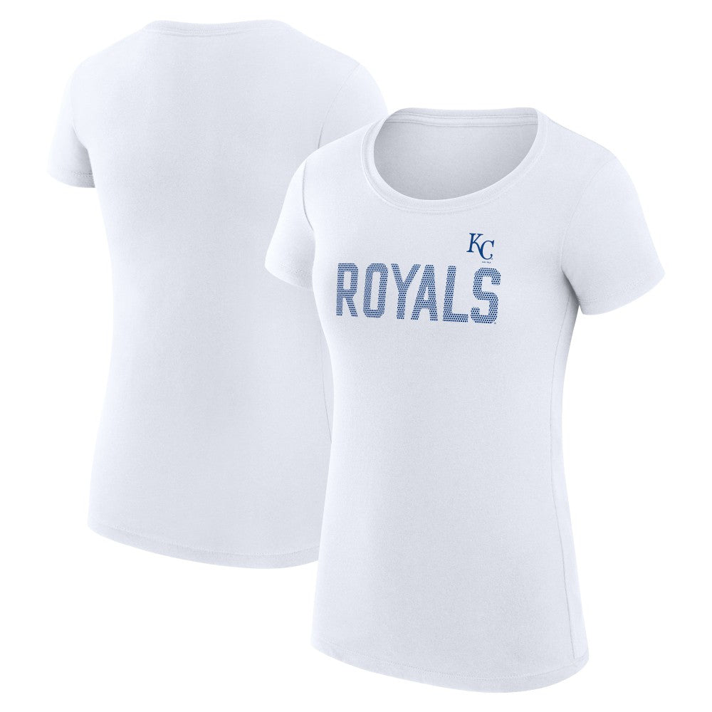 Kansas City Royals G-III 4Her by Carl Banks Women's Super-Slim Fit Lightweight Dot Print T-Shirt White