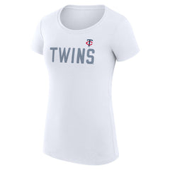 Minnesota Twins G-III 4Her by Carl Banks Women's Super-Slim Fit Lightweight Dot Print T-Shirt White