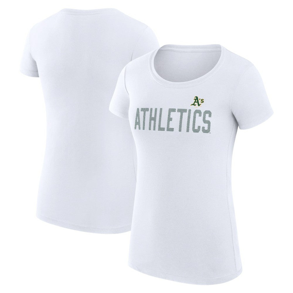 Athletics G-III 4Her by Carl Banks Women's Super-Slim Fit Lightweight Dot Print T-Shirt White