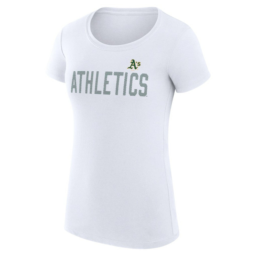 Athletics G-III 4Her by Carl Banks Women's Super-Slim Fit Lightweight Dot Print T-Shirt White