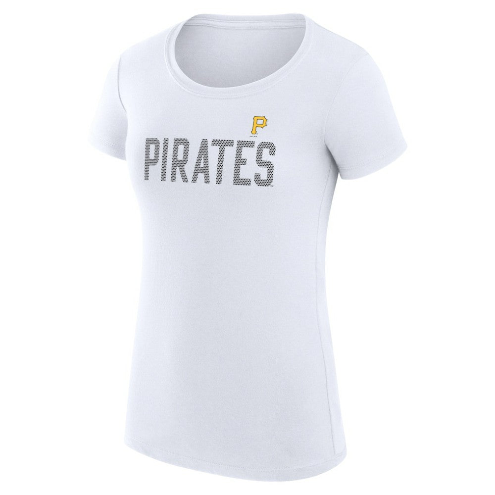 Pittsburgh Pirates G-III 4Her by Carl Banks Women's Super-Slim Fit Lightweight Dot Print T-Shirt White