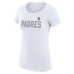San Diego Padres G-III 4Her by Carl Banks Women's Super-Slim Fit Lightweight Dot Print T-Shirt White