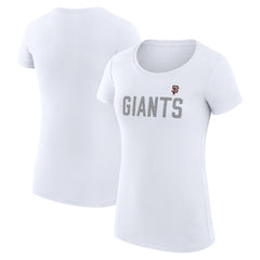 San Francisco Giants G-III 4Her by Carl Banks Women's Super-Slim Fit Lightweight Dot Print T-Shirt White