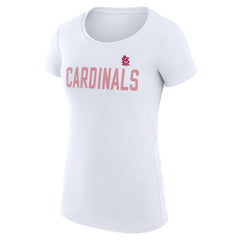 St. Louis Cardinals G-III 4Her by Carl Banks Women's Super-Slim Fit Lightweight Dot Print T-Shirt White
