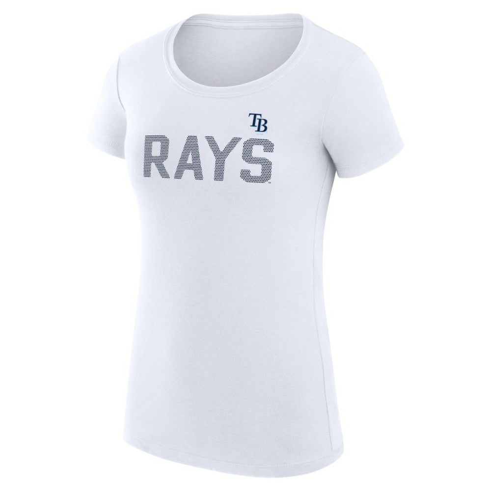Tampa Bay Rays G-III 4Her by Carl Banks Women's Super-Slim Fit Lightweight Dot Print T-Shirt White