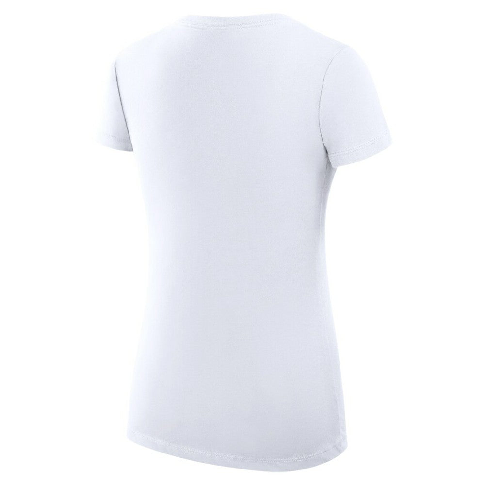 Miami Marlins G-III 4Her by Carl Banks Women's Super-Slim Fit Lightweight Dot Print V-Neck T-Shirt White