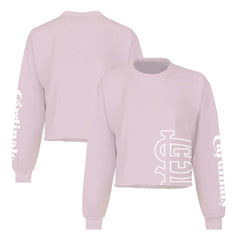 St. Louis Cardinals Women's Cropped Slouchy Long Sleeve T-Shirt Pink