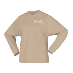Atlanta Braves Women's Branded Fleece Pullover Sweatshirt Tan