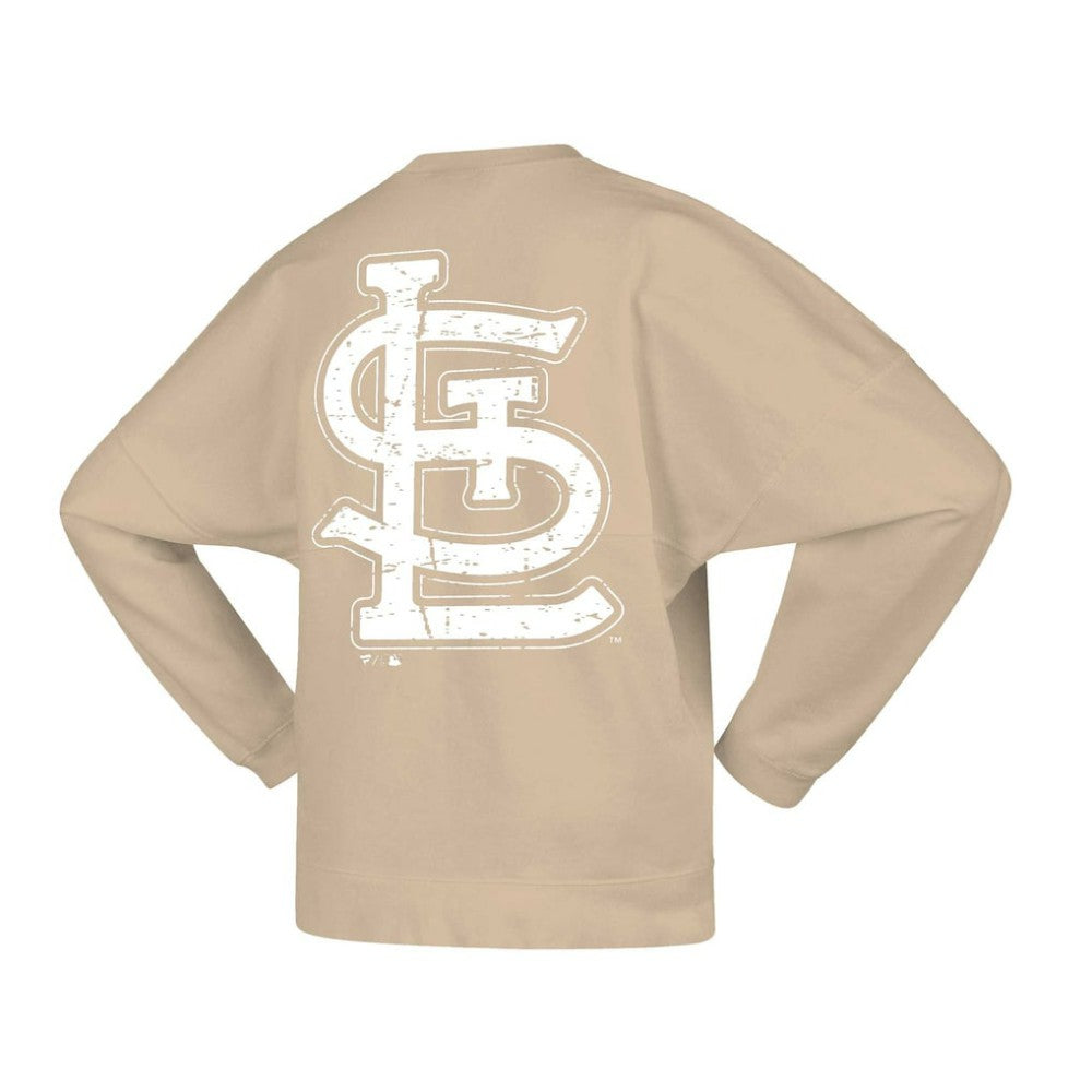 St. Louis Cardinals Women's Branded Fleece Pullover Sweatshirt Tan