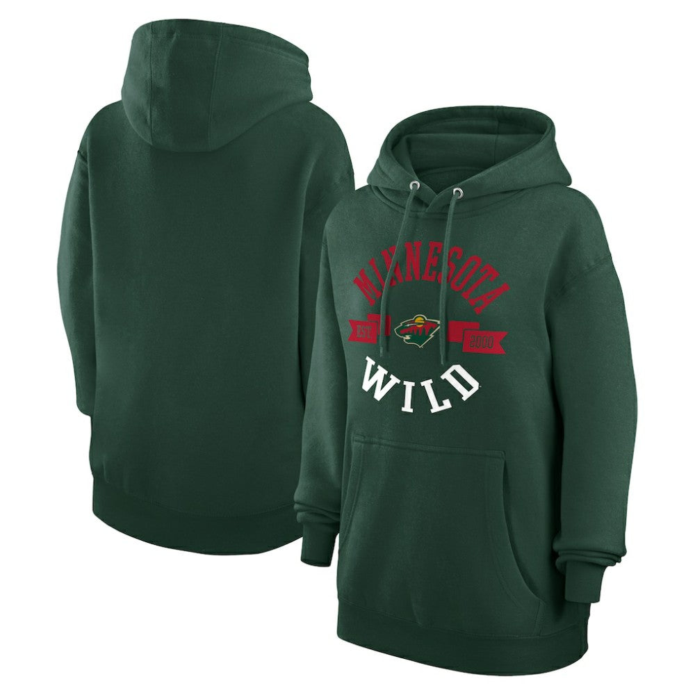 Minnesota Wild G-III 4Her by Carl Banks Women's City Graphic Fleece Pullover Hoodie Green