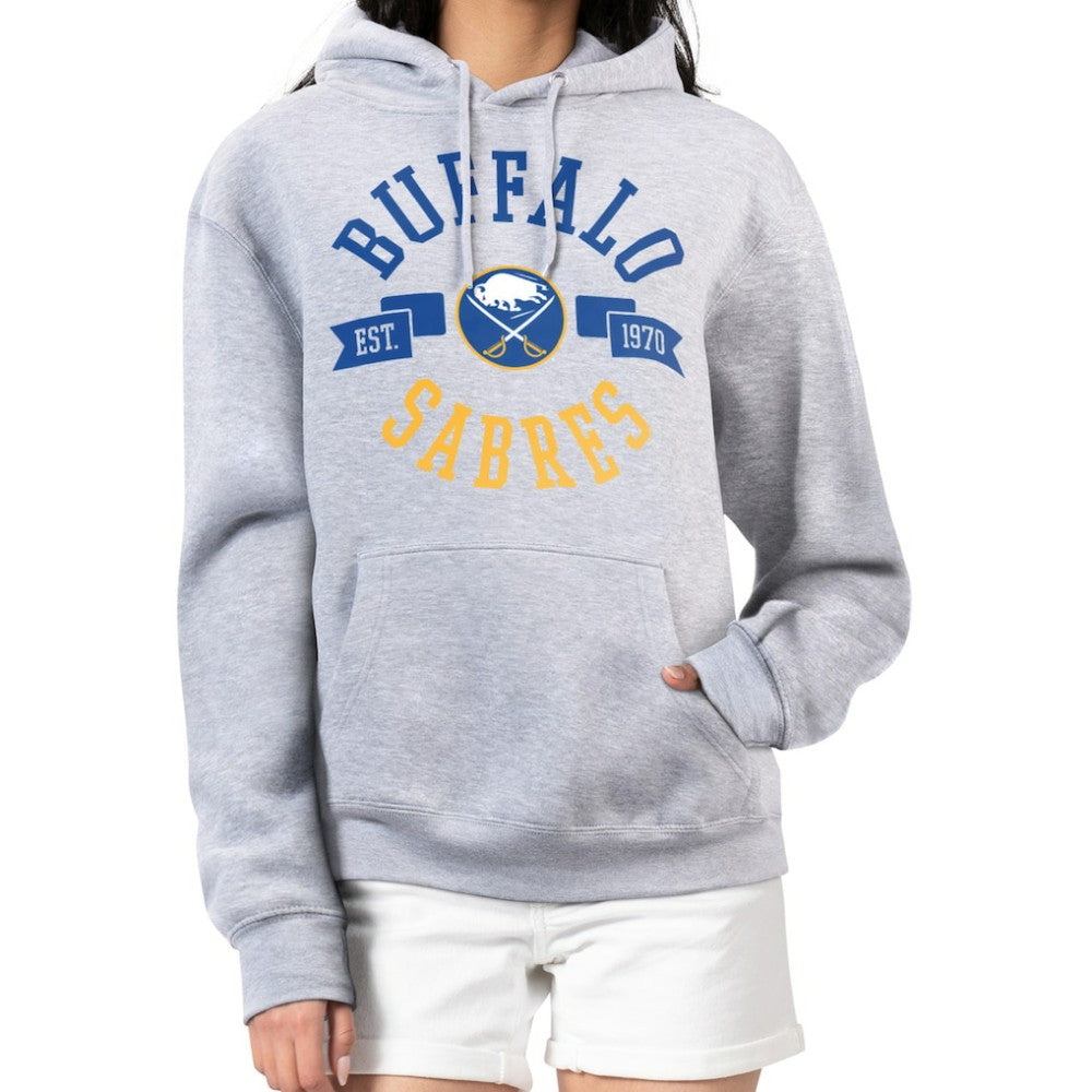 Buffalo Sabres G-III 4Her by Carl Banks Women's City Graphic Fleece Pullover Hoodie Heather Gray