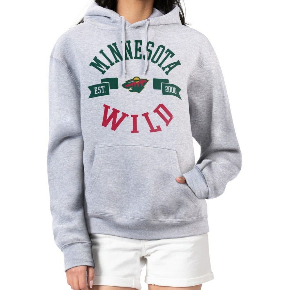 Minnesota Wild G-III 4Her by Carl Banks Women's City Graphic Fleece Pullover Hoodie Heather Gray