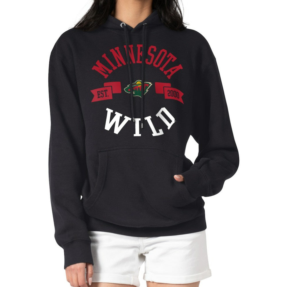 Minnesota Wild G-III 4Her by Carl Banks Women's City Graphic Fleece Pullover Hoodie Black