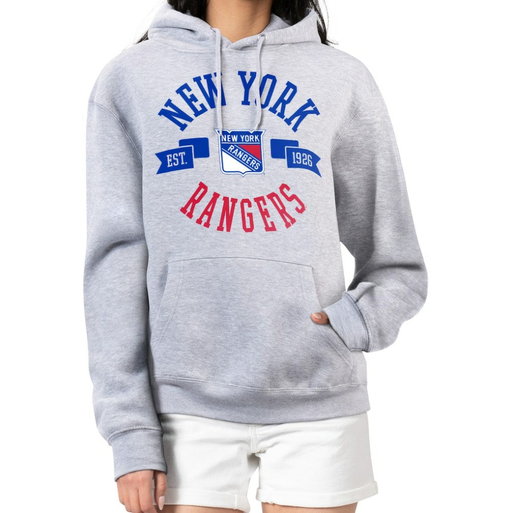 New York Rangers G-III 4Her by Carl Banks Women's City Graphic Fleece Pullover Hoodie Heather Gray