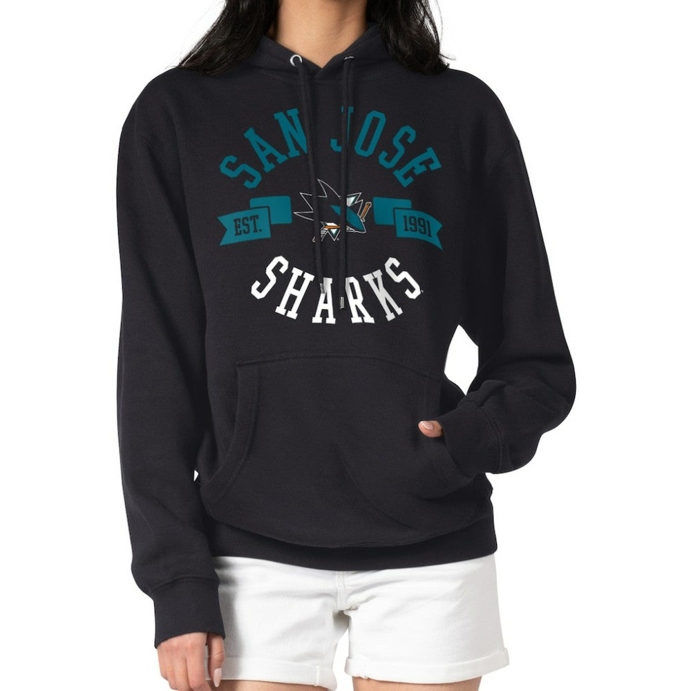San Jose Sharks G-III 4Her by Carl Banks Women's City Graphic Fleece Pullover Hoodie Black