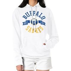 Buffalo Sabres G-III 4Her by Carl Banks Women's City Graphic Fleece Pullover Hoodie White
