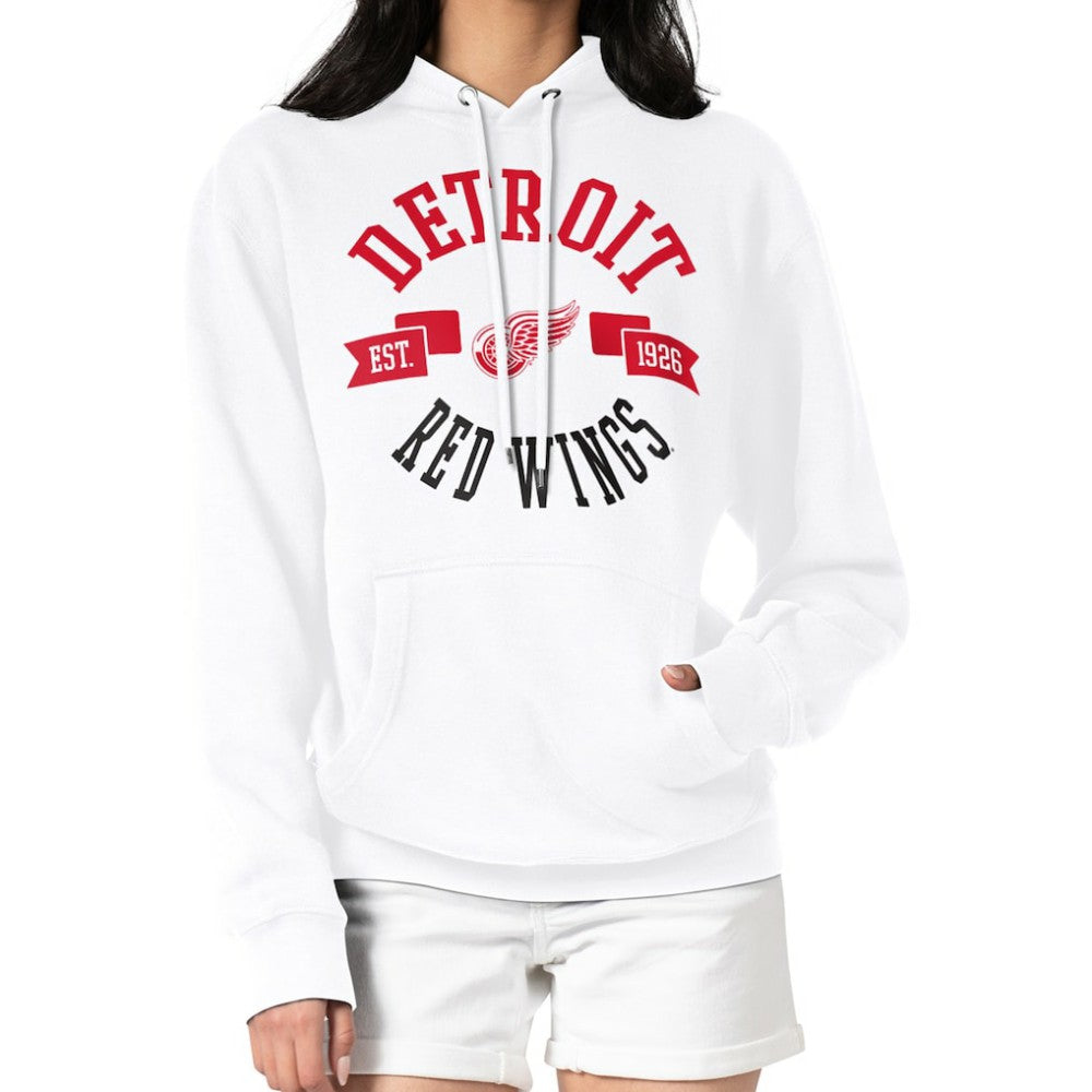 Detroit Red Wings G-III 4Her by Carl Banks Women's City Graphic Fleece Pullover Hoodie White