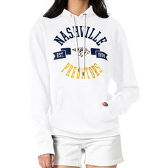 Nashville Predators G-III 4Her by Carl Banks Women's City Graphic Fleece Pullover Hoodie White