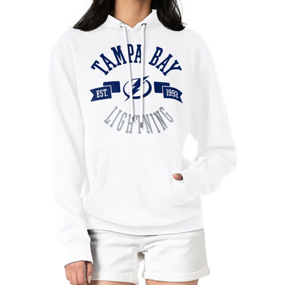 Tampa Bay Lightning G-III 4Her by Carl Banks Women's City Graphic Fleece Pullover Hoodie White