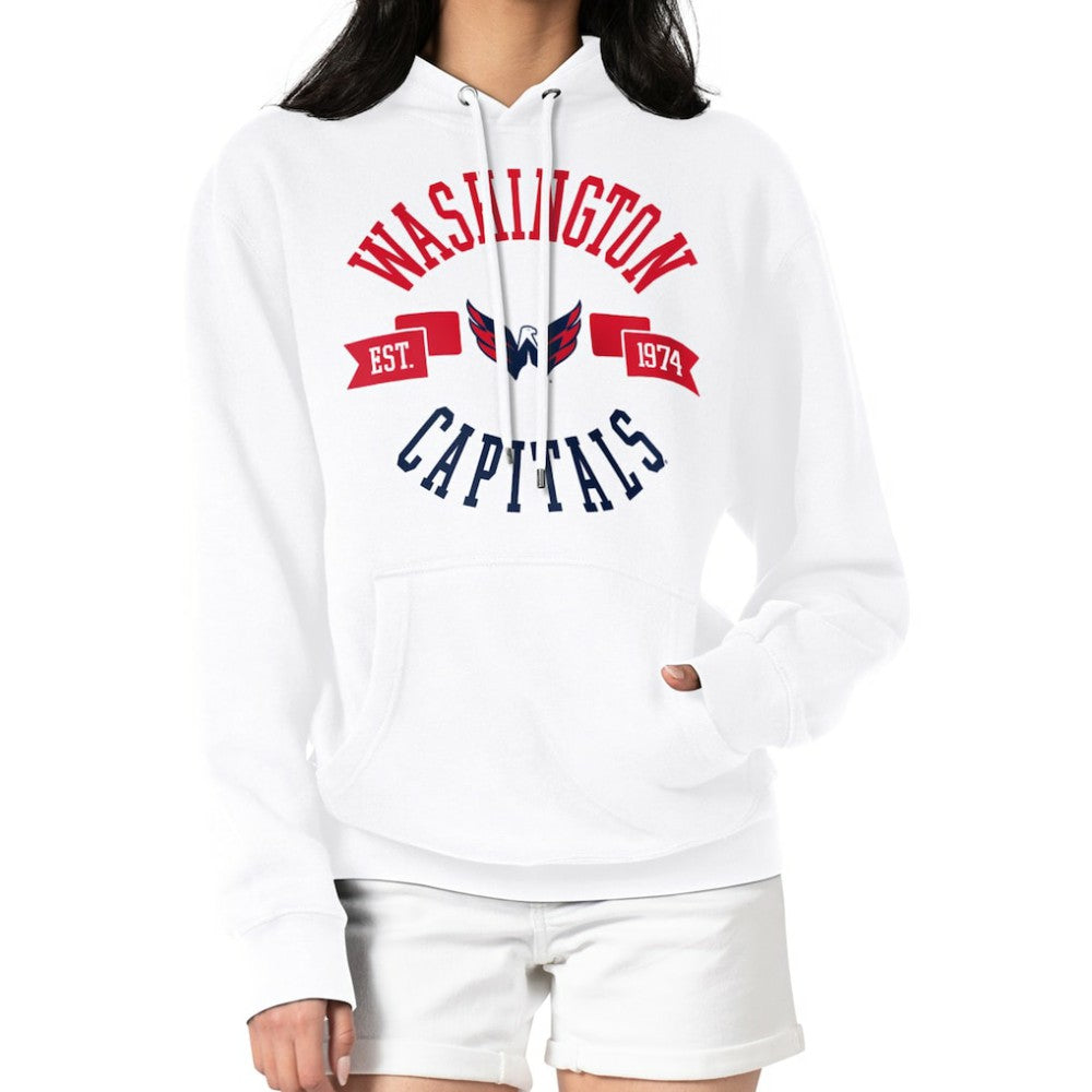 Washington Capitals G-III 4Her by Carl Banks Women's City Graphic Fleece Pullover Hoodie White