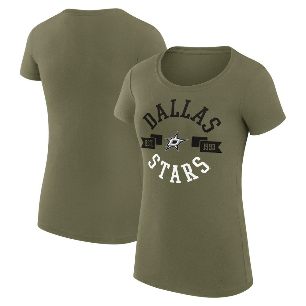 Dallas Stars G-III 4Her by Carl Banks Women's Super-Slim Fit Lightweight City Graphic Sport Crewneck T-Shirt Green