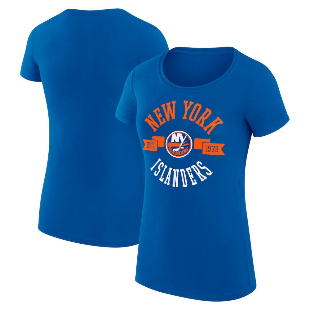 New York Islanders G-III 4Her by Carl Banks Women's Super-Slim Fit Lightweight City Graphic Sport Crewneck T-Shirt Royal