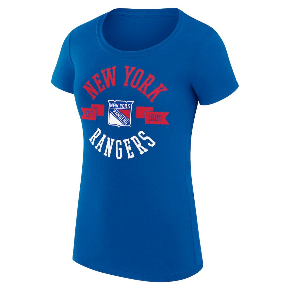 New York Rangers G-III 4Her by Carl Banks Women's Super-Slim Fit Lightweight City Graphic Sport Crewneck T-Shirt Royal
