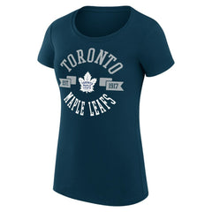 Toronto Maple Leafs G-III 4Her by Carl Banks Women's Super-Slim Fit Lightweight City Graphic Sport Crewneck T-Shirt Navy