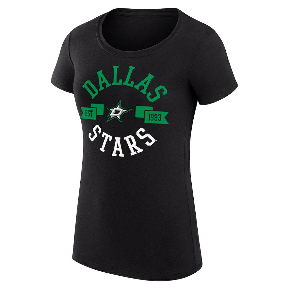 Dallas Stars G-III 4Her by Carl Banks Women's Super-Slim Fit Lightweight City Graphic Sport Crewneck T-Shirt Black