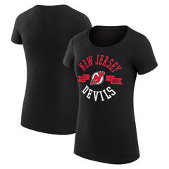 New Jersey Devils G-III 4Her by Carl Banks Women's Super-Slim Fit Lightweight City Graphic Sport Crewneck T-Shirt Black