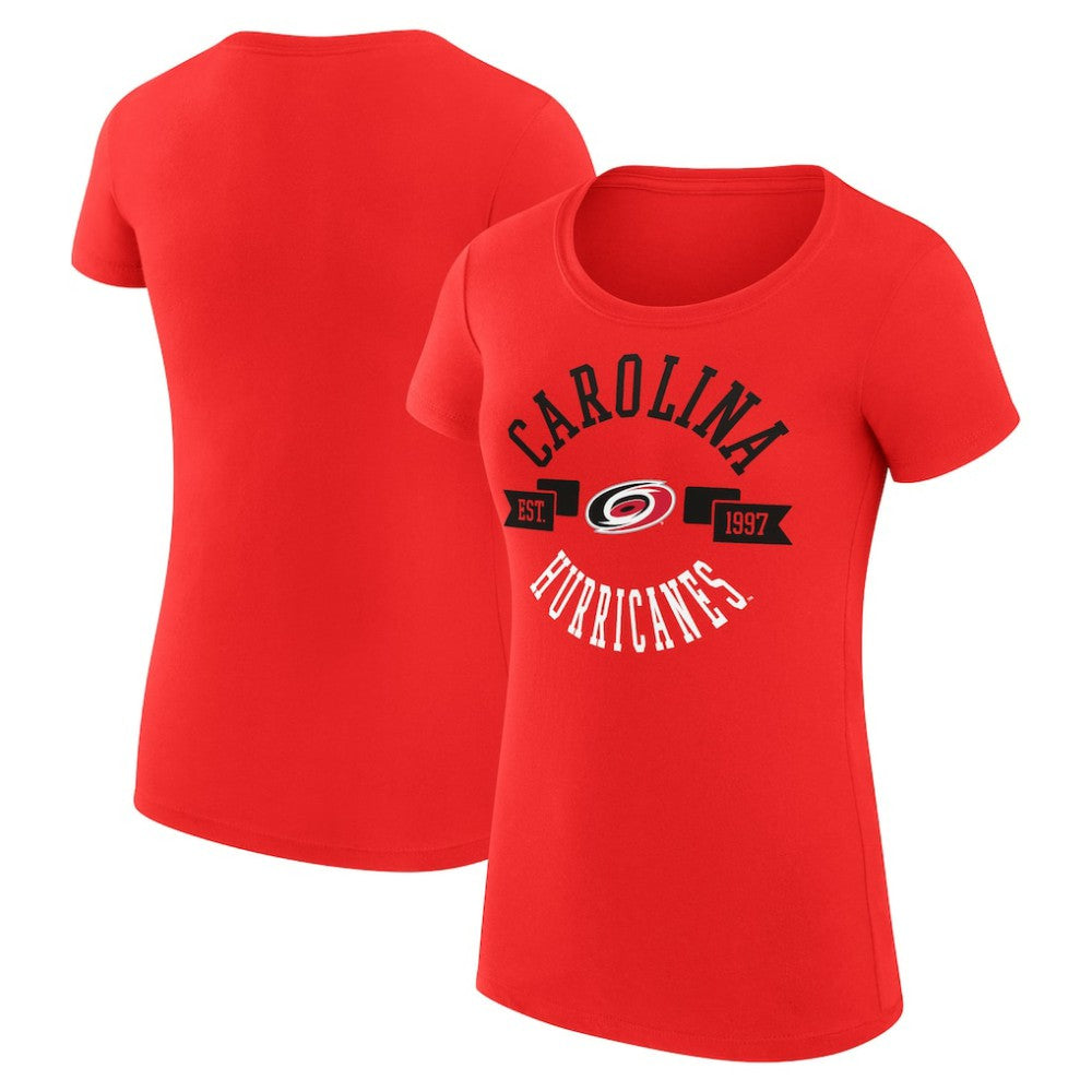 Carolina Hurricanes G-III 4Her by Carl Banks Women's Super-Slim Fit Lightweight City Graphic Sport Crewneck T-Shirt Red