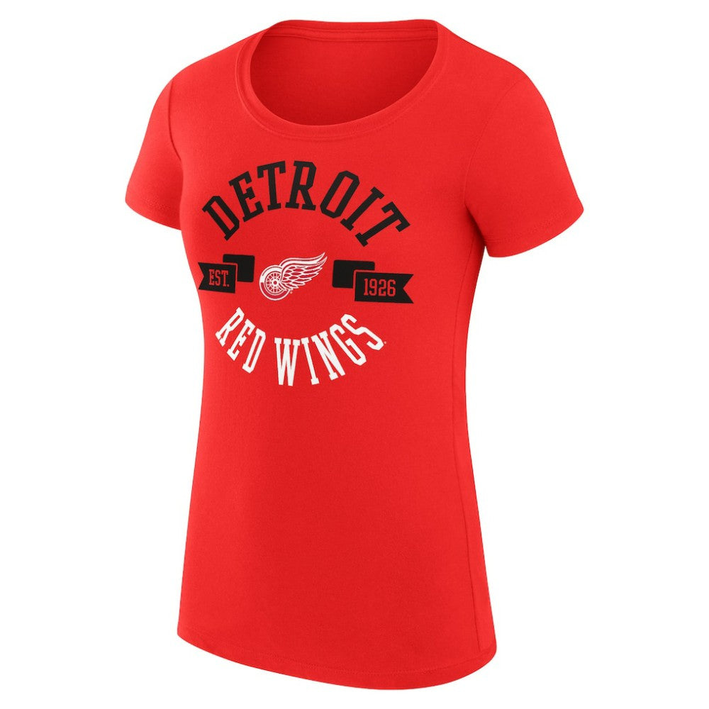 Detroit Red Wings G-III 4Her by Carl Banks Women's Super-Slim Fit Lightweight City Graphic Sport Crewneck T-Shirt Red