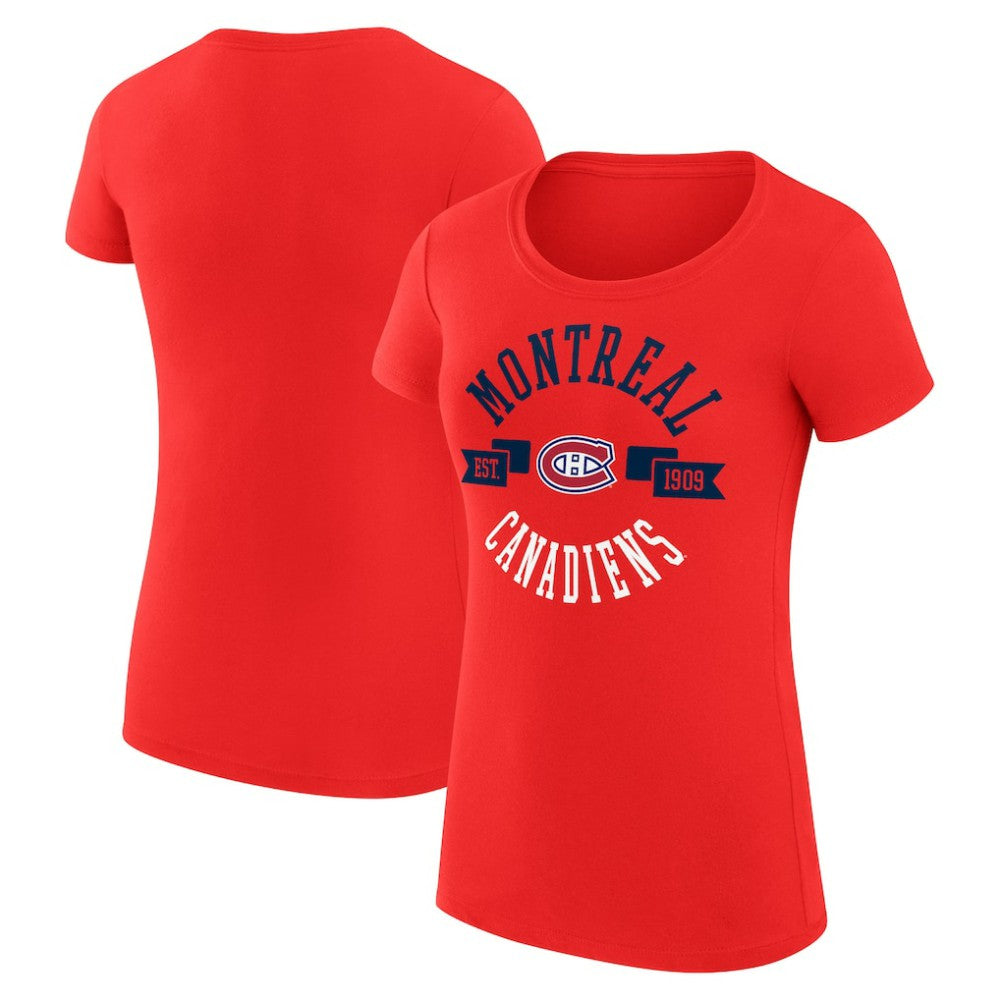 Montreal Canadiens G-III 4Her by Carl Banks Women's Super-Slim Fit Lightweight City Graphic Sport Crewneck T-Shirt Red