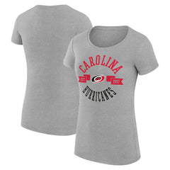 Carolina Hurricanes G-III 4Her by Carl Banks Women's Super-Slim Fit Lightweight City Graphic Sport Crewneck T-Shirt Heather Gray