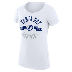 Tampa Bay Lightning G-III 4Her by Carl Banks Women's Super-Slim Fit Lightweight City Graphic Sport Crewneck T-Shirt White