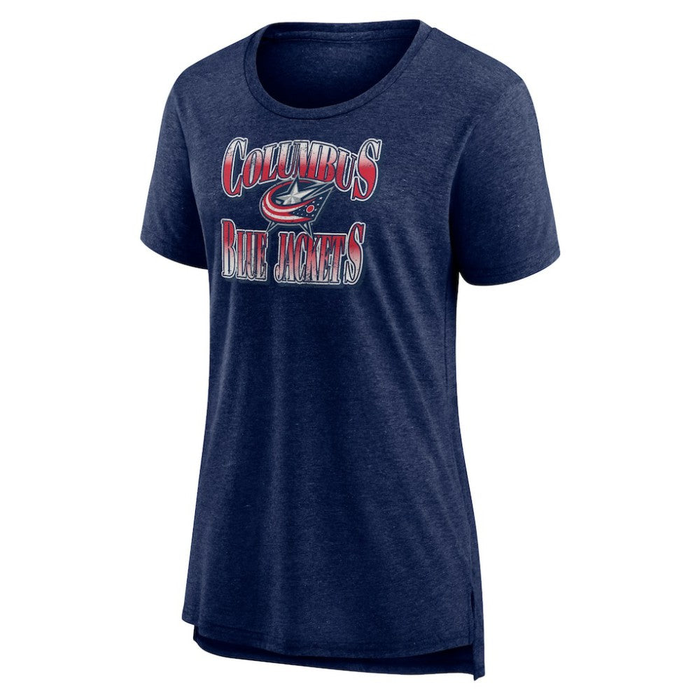 Columbus Blue Jackets Women's Crash the Net Tri-Blend T-Shirt Navy