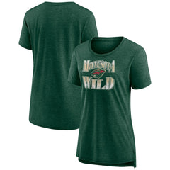 Minnesota Wild Women's Crash the Net Tri-Blend T-Shirt Green