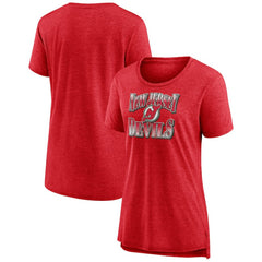 New Jersey Devils Women's Crash the Net Tri-Blend T-Shirt Red