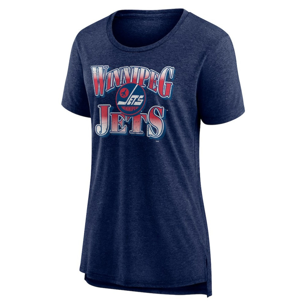 Winnipeg Jets Women's Crash the Net Tri-Blend T-Shirt Navy